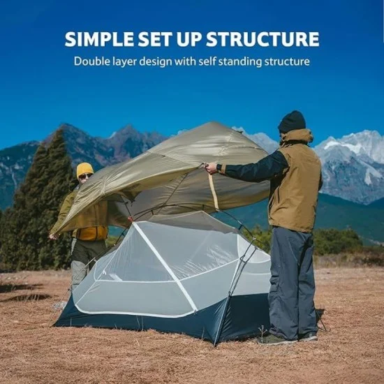 Naturehike Mongar UL Hiking Tent - Moon Rock Sand (55+80+55)*210*105